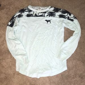 PINK Palm Tree Crew Neck/Pullover